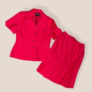 SAG HARBOR Red Set Blazer & Skirt